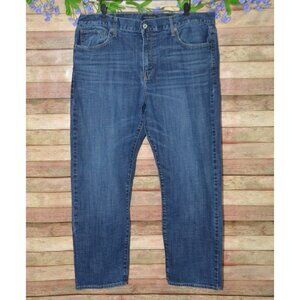 Lucky Brand 329 Classic Straight Jeans Mens 38x32 Blue Medium Wash Denim Comfort